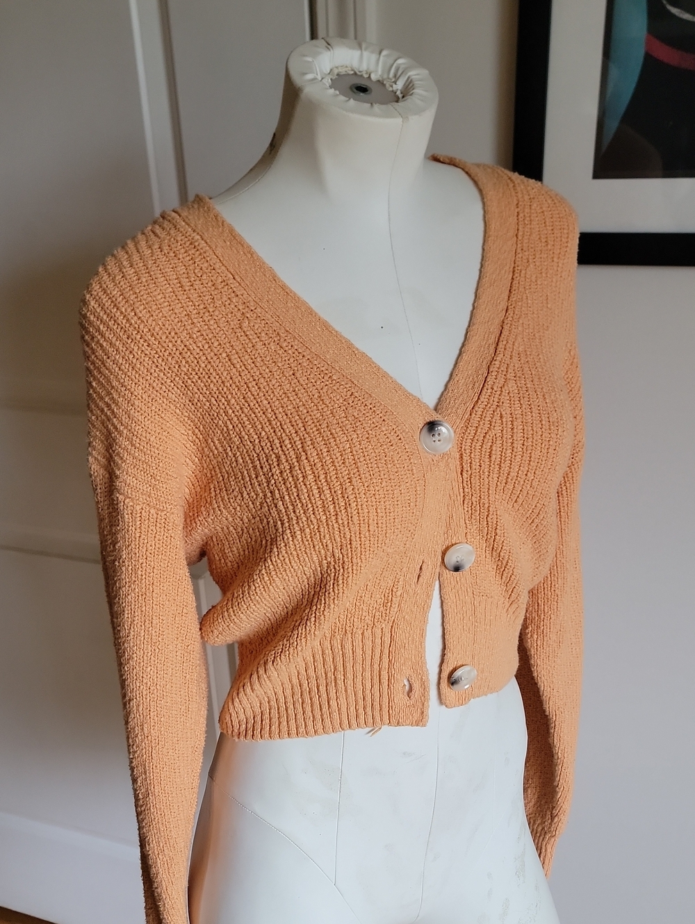 Urban Outfitters BDG Peach Orange Cropped Cardigan Sweater Medium